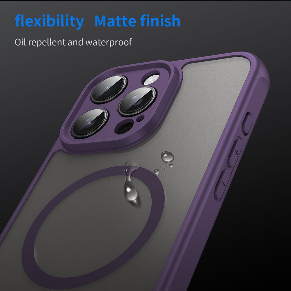 Techsuit iPhone 16 Pro Max - Σκληρή Θήκη με Πλαίσιο Σιλικόνης και MagSafe - HaloFrost II MagSafe - Purple