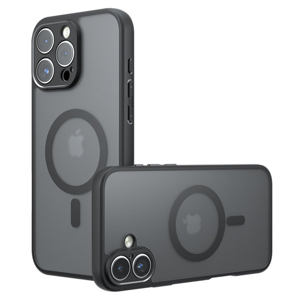 Techsuit iPhone 16 Pro Max - Σκληρή Θήκη με Πλαίσιο Σιλικόνης και MagSafe - PureFrost MagSafe - Frosted Black
