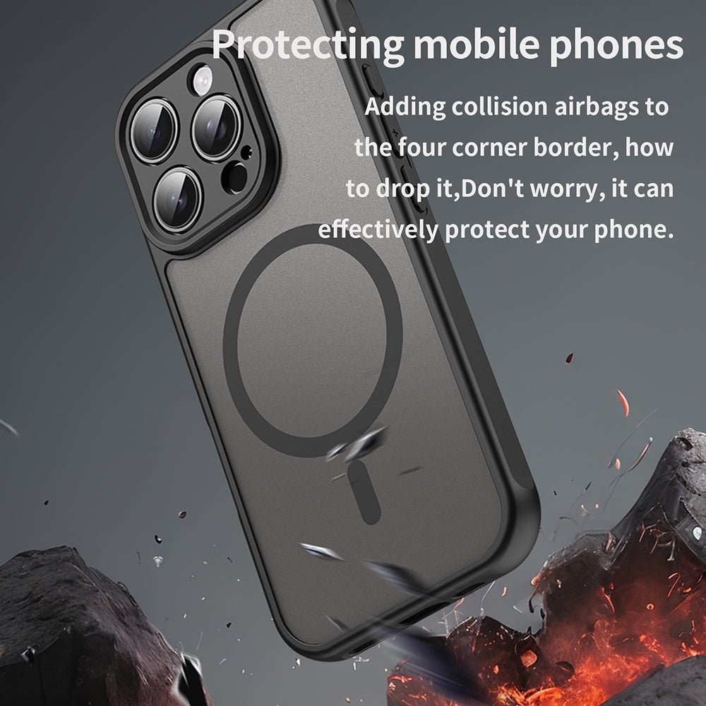 Techsuit iPhone 16 Pro - Σκληρή Θήκη με Πλαίσιο Σιλικόνης και MagSafe - HaloFrost II MagSafe - Black