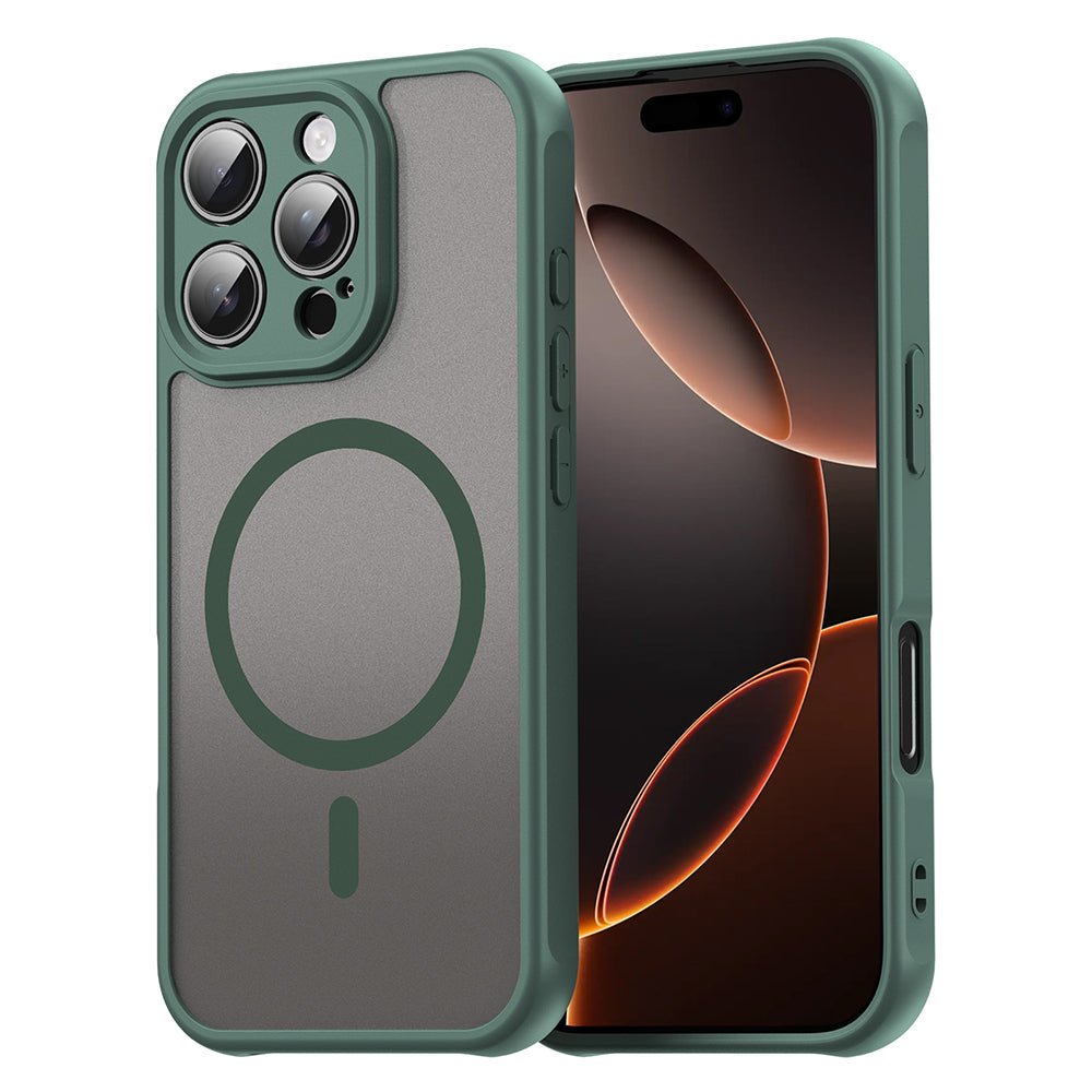 Techsuit iPhone 16 Pro - Σκληρή Θήκη με Πλαίσιο Σιλικόνης και MagSafe - HaloFrost II MagSafe - Green