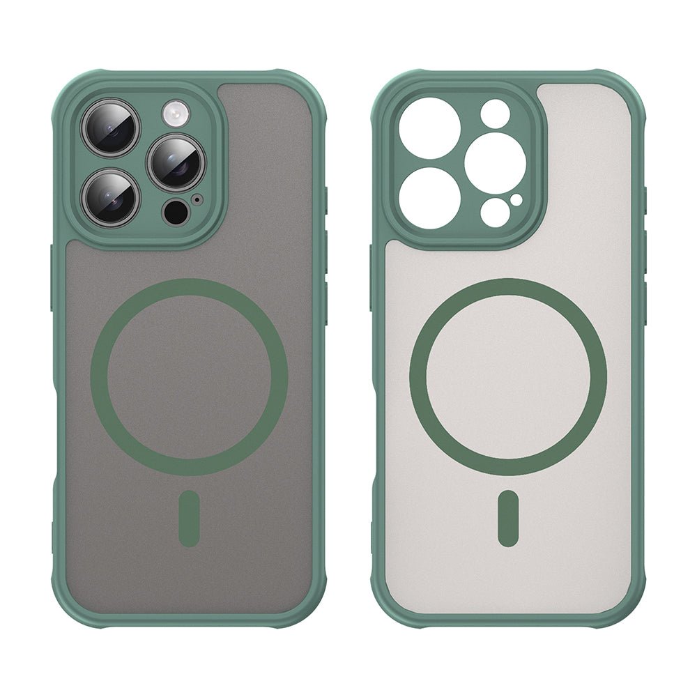 Techsuit iPhone 16 Pro - Σκληρή Θήκη με Πλαίσιο Σιλικόνης και MagSafe - HaloFrost II MagSafe - Green