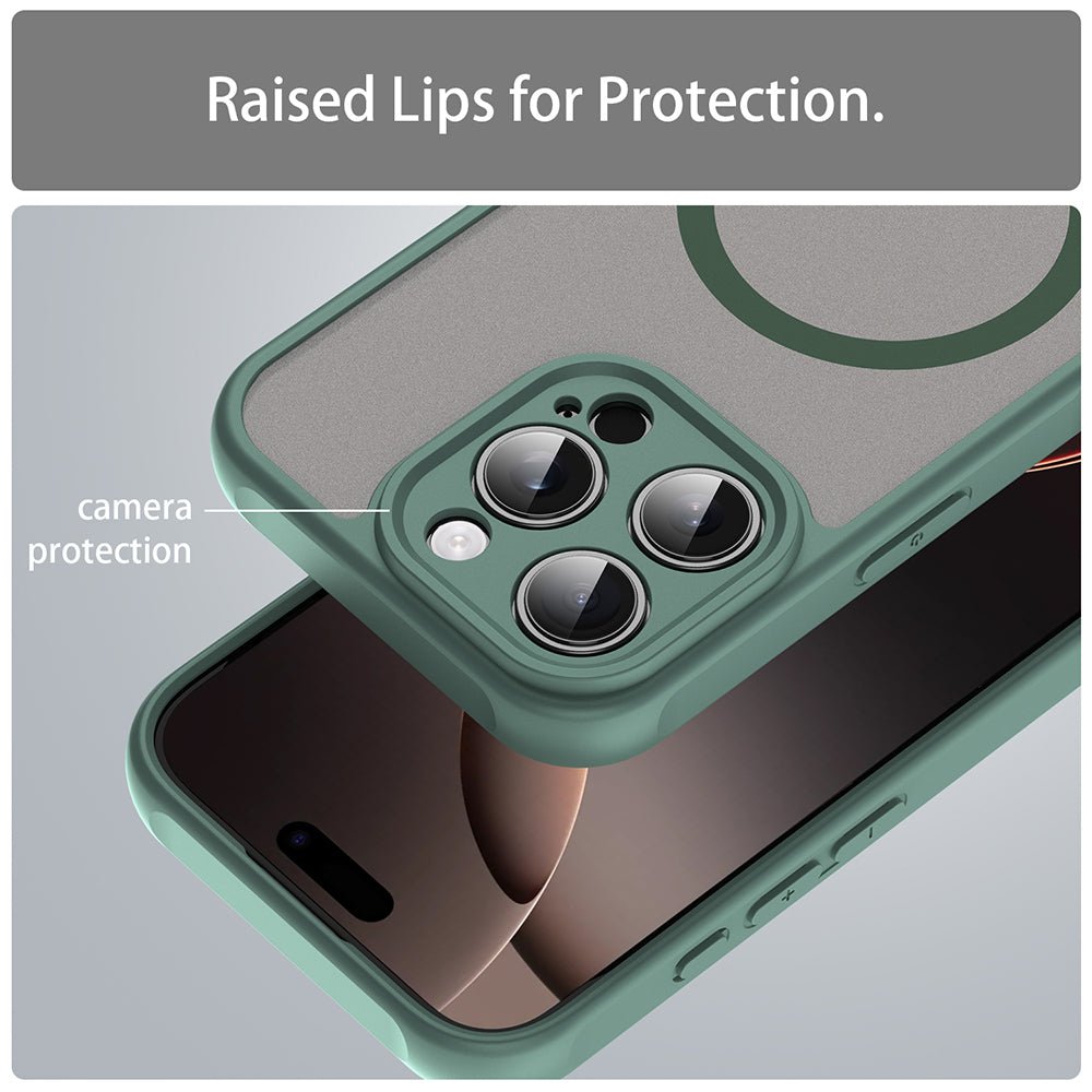 Techsuit iPhone 16 Pro - Σκληρή Θήκη με Πλαίσιο Σιλικόνης και MagSafe - HaloFrost II MagSafe - Green