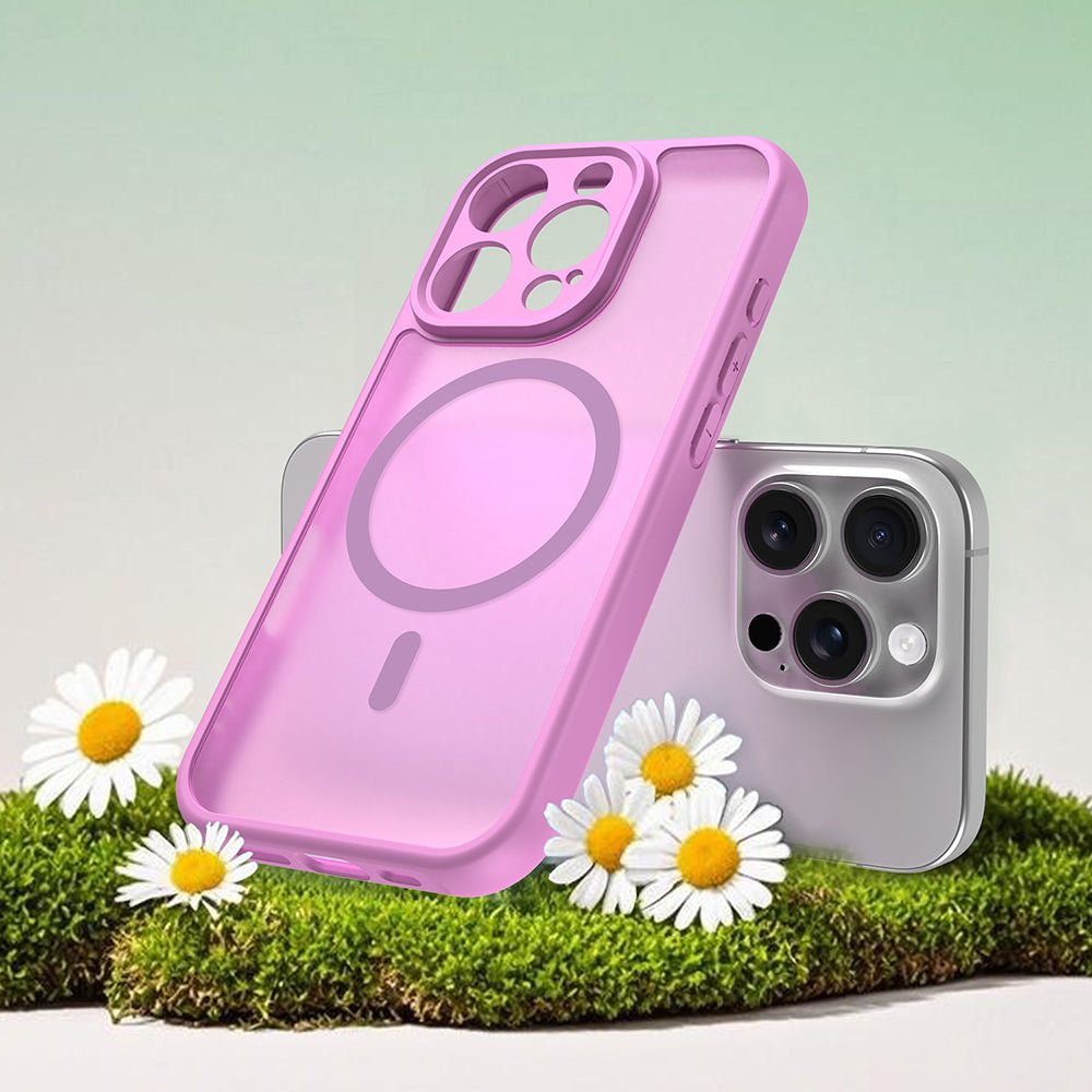 Techsuit iPhone 16 Pro - Σκληρή Θήκη με Πλαίσιο Σιλικόνης και MagSafe - HaloFrost II MagSafe - Pink
