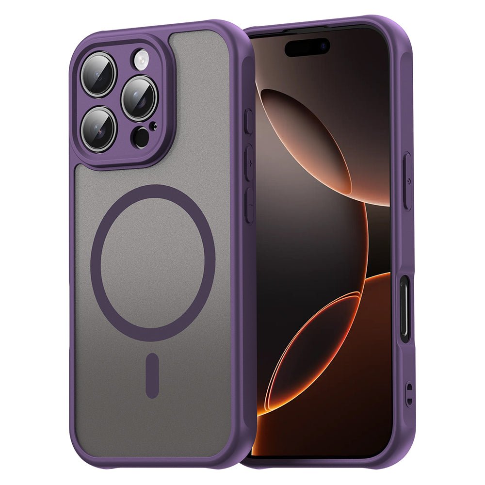 Techsuit iPhone 16 Pro - Σκληρή Θήκη με Πλαίσιο Σιλικόνης και MagSafe - HaloFrost II MagSafe - Purple