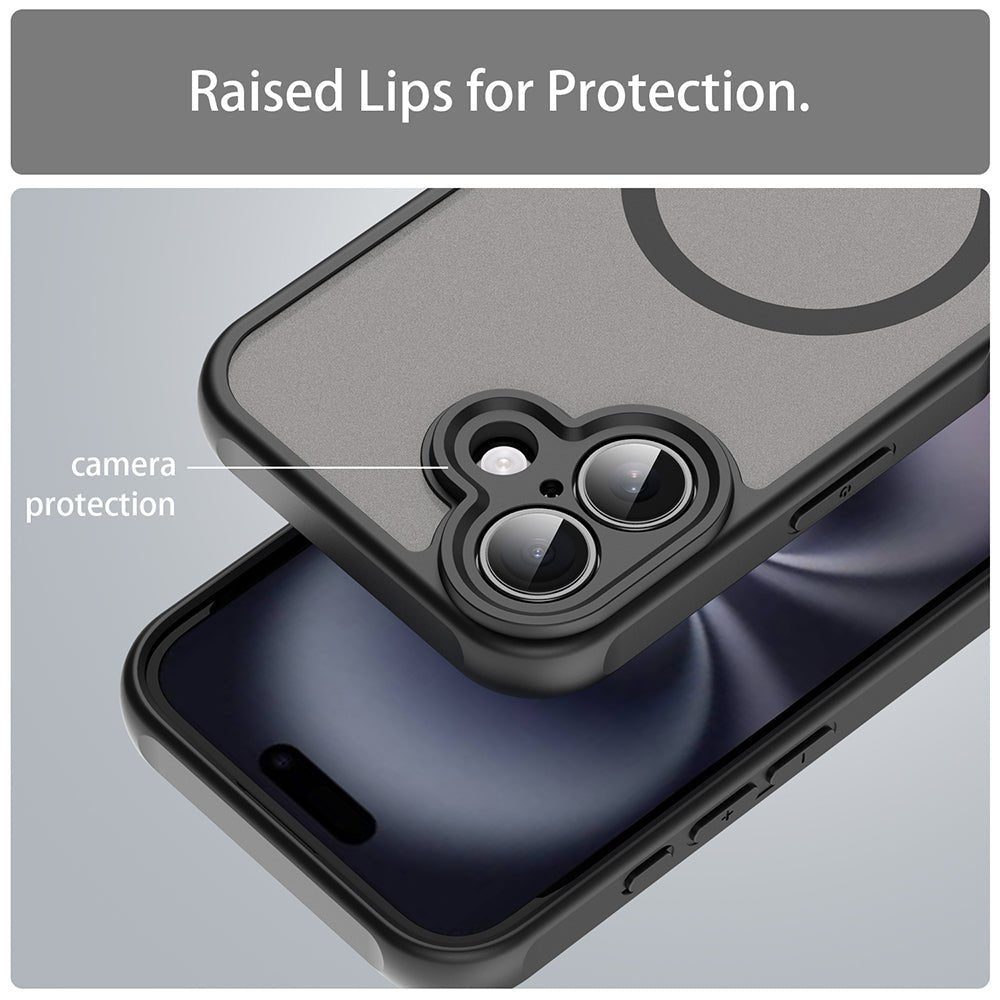 Techsuit iPhone 16 - Σκληρή Θήκη με Πλαίσιο Σιλικόνης και MagSafe - HaloFrost II MagSafe - Black