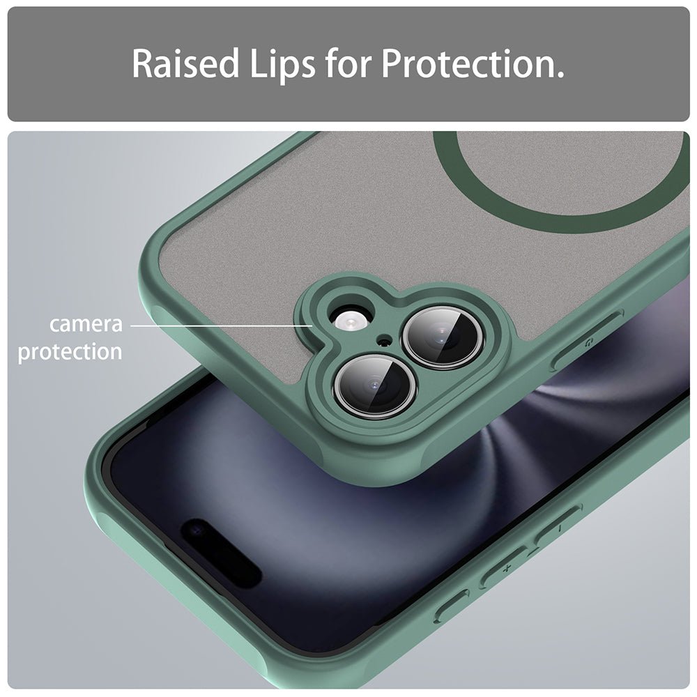 Techsuit iPhone 16 - Σκληρή Θήκη με Πλαίσιο Σιλικόνης και MagSafe - HaloFrost II MagSafe - Green