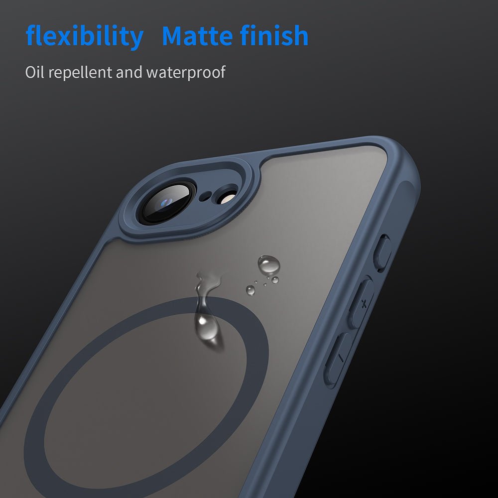 Techsuit iPhone 16e / iPhone 17e - Σκληρή Θήκη με Πλαίσιο Σιλικόνης και MagSafe - HaloFrost II MagSafe - Navy Blue
