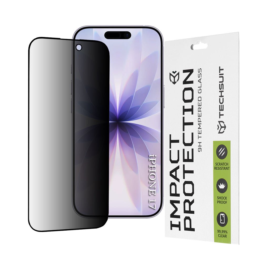 Techsuit iPhone 17 - Full Screen Full Glue Tempered Glass Αντιχαρακτικό Γυαλί Οθόνης 9H 0.33mm 111D Privacy - Black