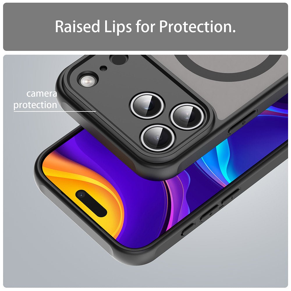 Techsuit iPhone 17 Pro Max - Σκληρή Θήκη με Πλαίσιο Σιλικόνης και MagSafe - HaloFrost II MagSafe - Black
