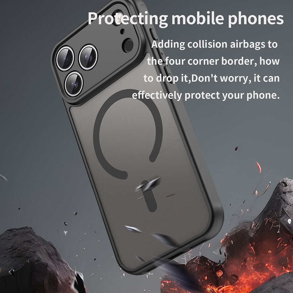 Techsuit iPhone 17 Pro Max - Σκληρή Θήκη με Πλαίσιο Σιλικόνης και MagSafe - HaloFrost II MagSafe - Black