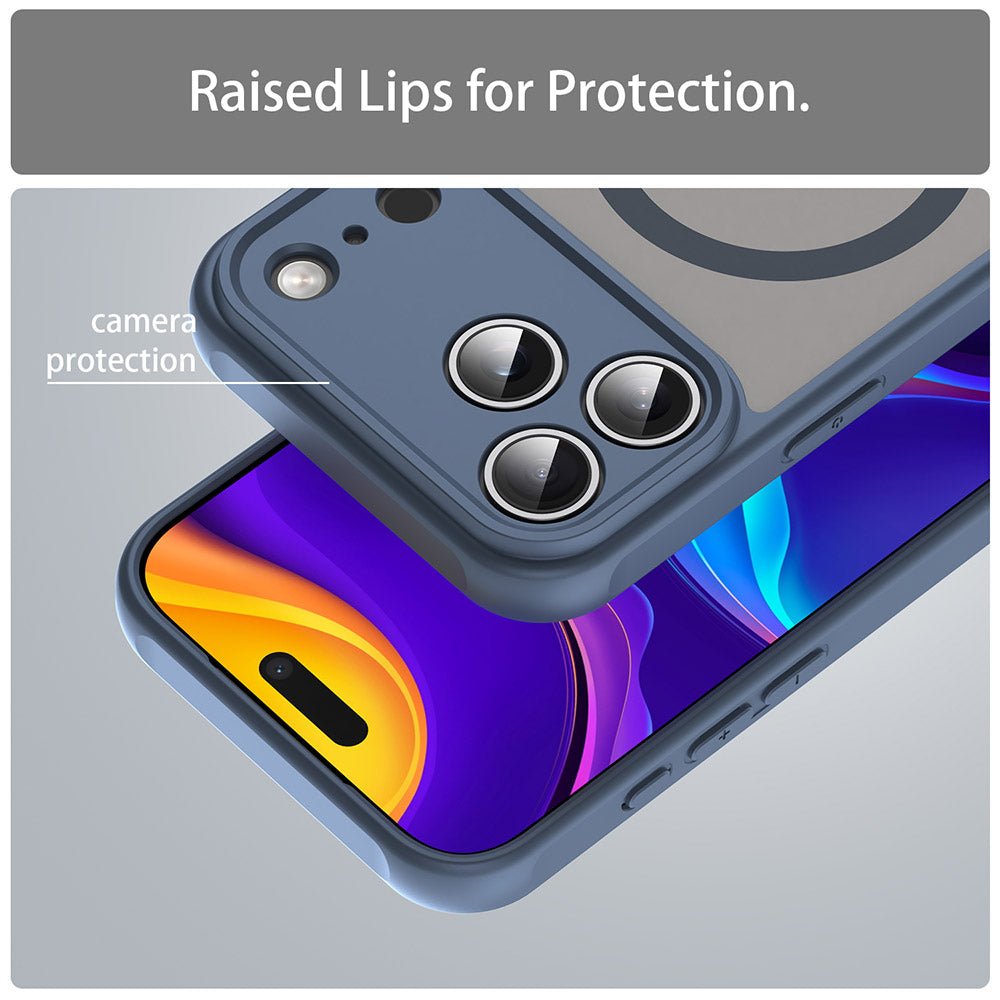 Techsuit iPhone 17 Pro Max - Σκληρή Θήκη με Πλαίσιο Σιλικόνης και MagSafe - HaloFrost II MagSafe - Navy Blue