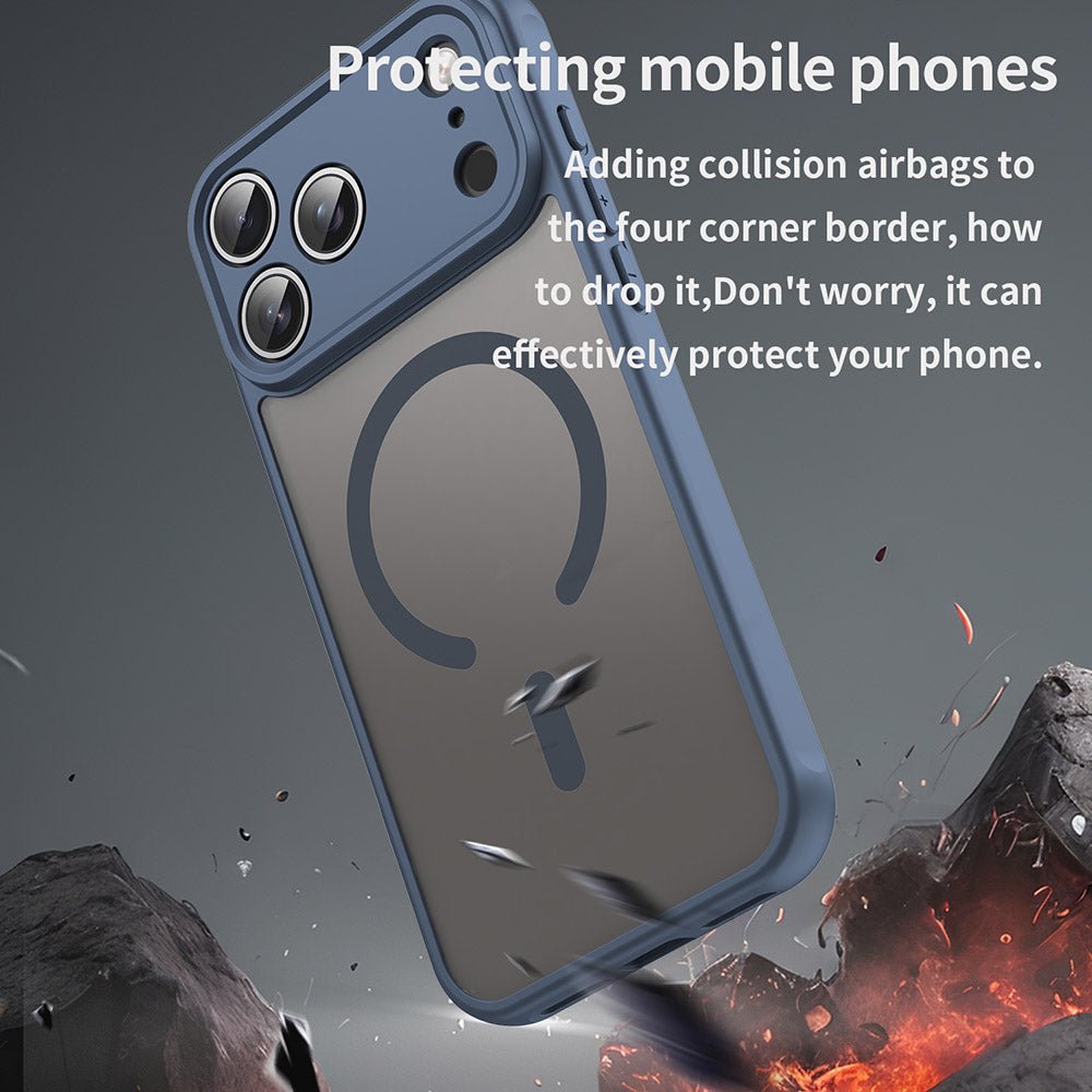 Techsuit iPhone 17 Pro Max - Σκληρή Θήκη με Πλαίσιο Σιλικόνης και MagSafe - HaloFrost II MagSafe - Navy Blue