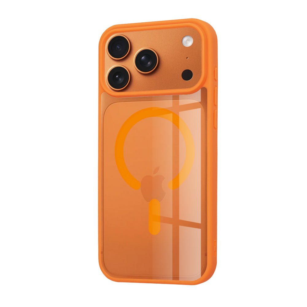 Techsuit iPhone 17 Pro Max - Σκληρή Θήκη με Πλαίσιο Σιλικόνης - MagSafe Pro - Clear / Orange
