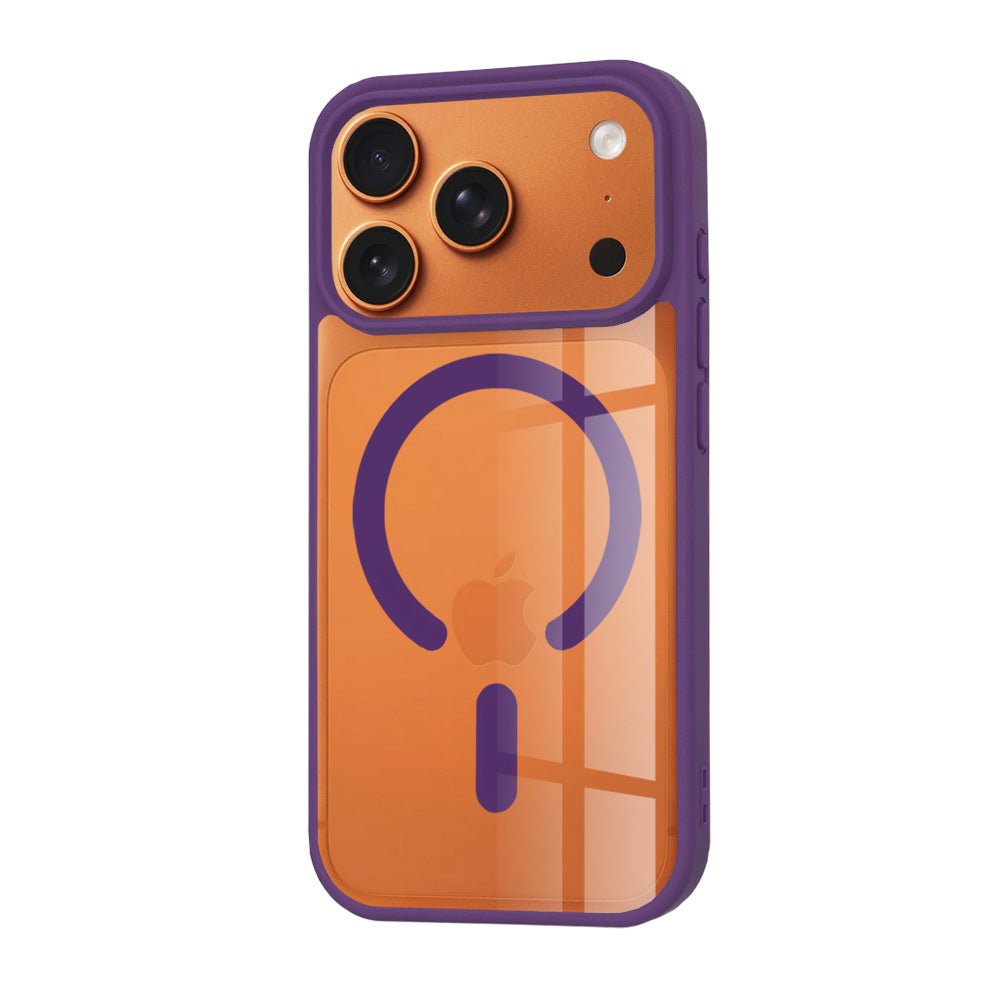 Techsuit iPhone 17 Pro Max - Σκληρή Θήκη με Πλαίσιο Σιλικόνης - MagSafe Pro - Clear / Purple