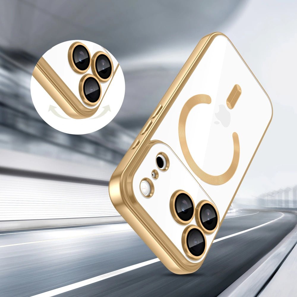 Techsuit iPhone 17 Pro Max - Θήκη Σιλικόνης - Luxury Crystal MagSafe - Deep Blue / Clear