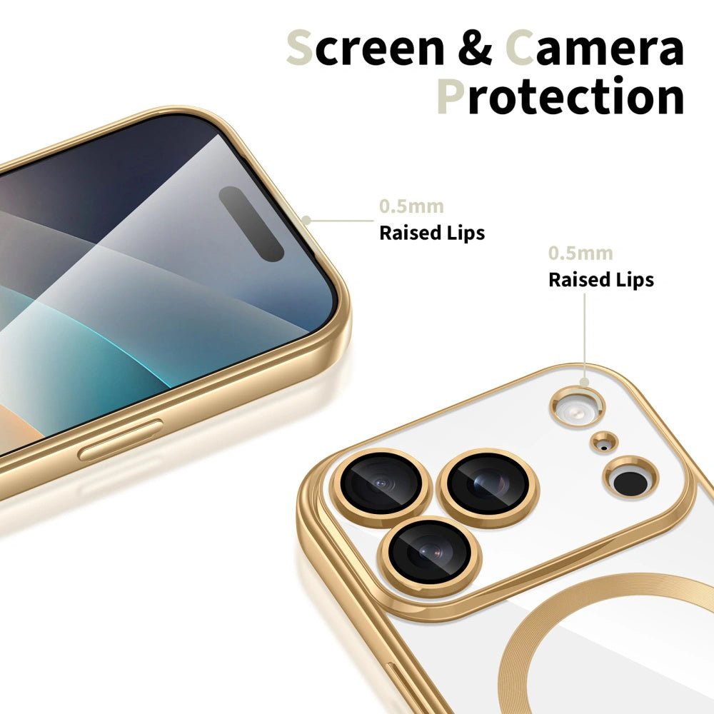 Techsuit iPhone 17 Pro Max - Θήκη Σιλικόνης - Luxury Crystal MagSafe - Deep Blue / Clear