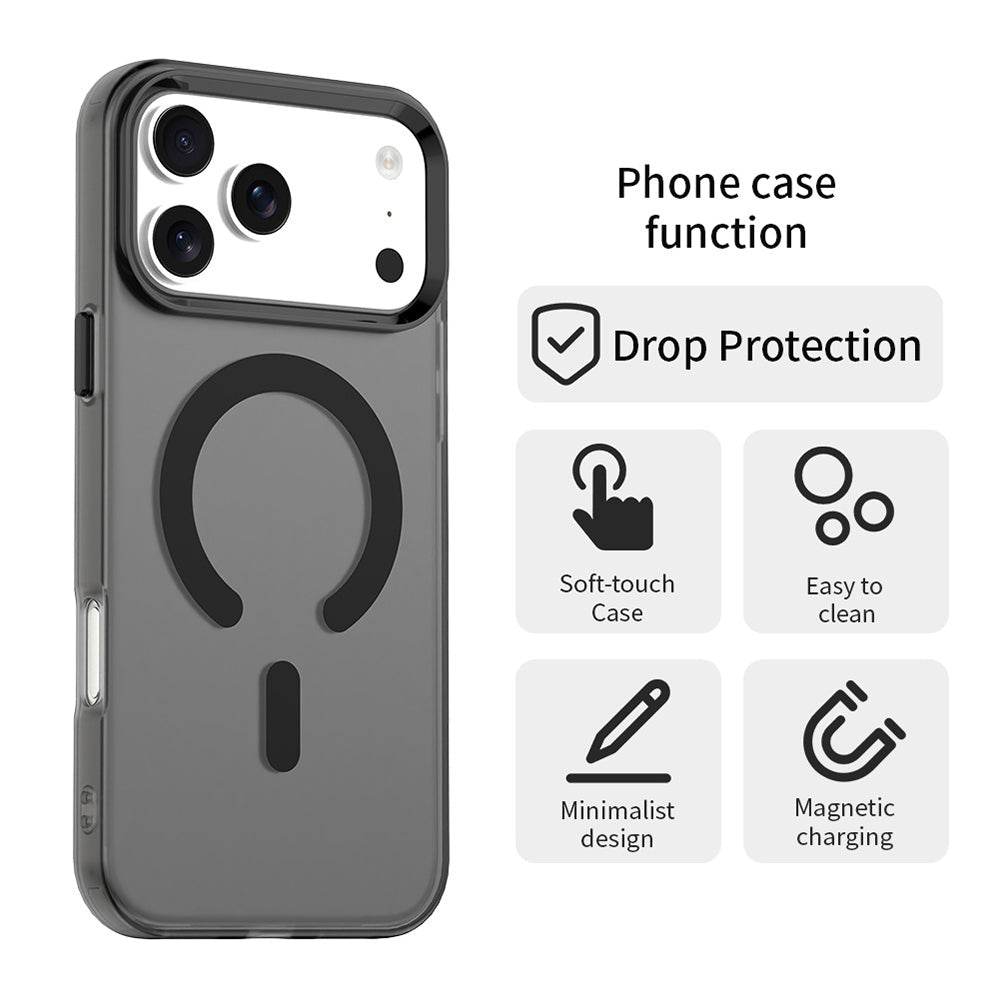 Techsuit iPhone 17 Pro - Σκληρή Θήκη με Πλαίσιο Σιλικόνης και MagSafe - CandyCase MagSafe - Black