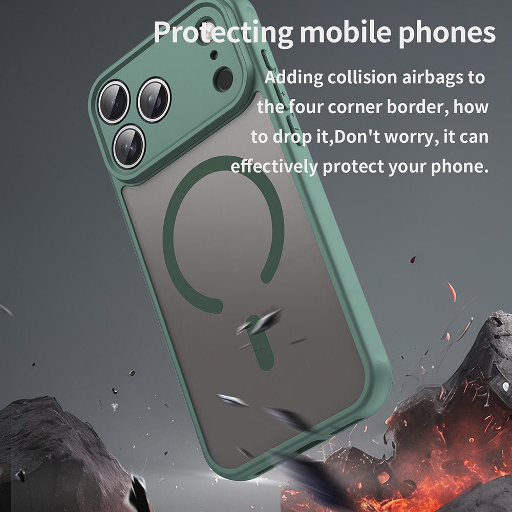 Techsuit iPhone 17 Pro - Σκληρή Θήκη με Πλαίσιο Σιλικόνης και MagSafe - HaloFrost II MagSafe - Green