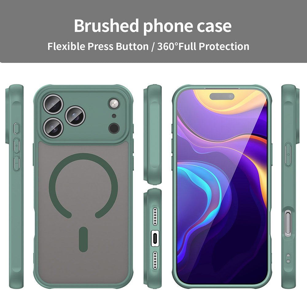 Techsuit iPhone 17 Pro - Σκληρή Θήκη με Πλαίσιο Σιλικόνης και MagSafe - HaloFrost II MagSafe - Green