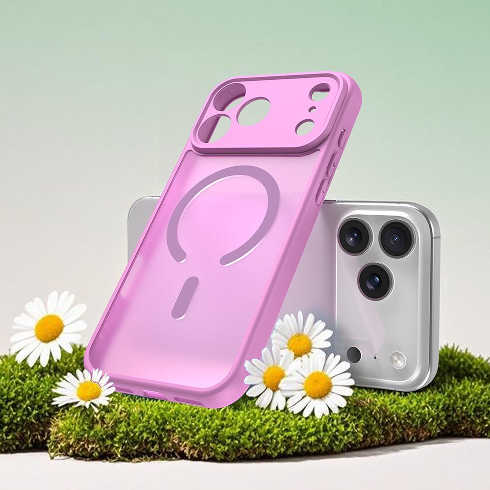 Techsuit iPhone 17 Pro - Σκληρή Θήκη με Πλαίσιο Σιλικόνης και MagSafe - HaloFrost II MagSafe - Pink