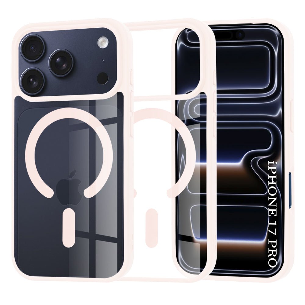 Techsuit iPhone 17 Pro - Σκληρή Θήκη με Πλαίσιο Σιλικόνης - MagSafe Pro - Clear / Nude Pink