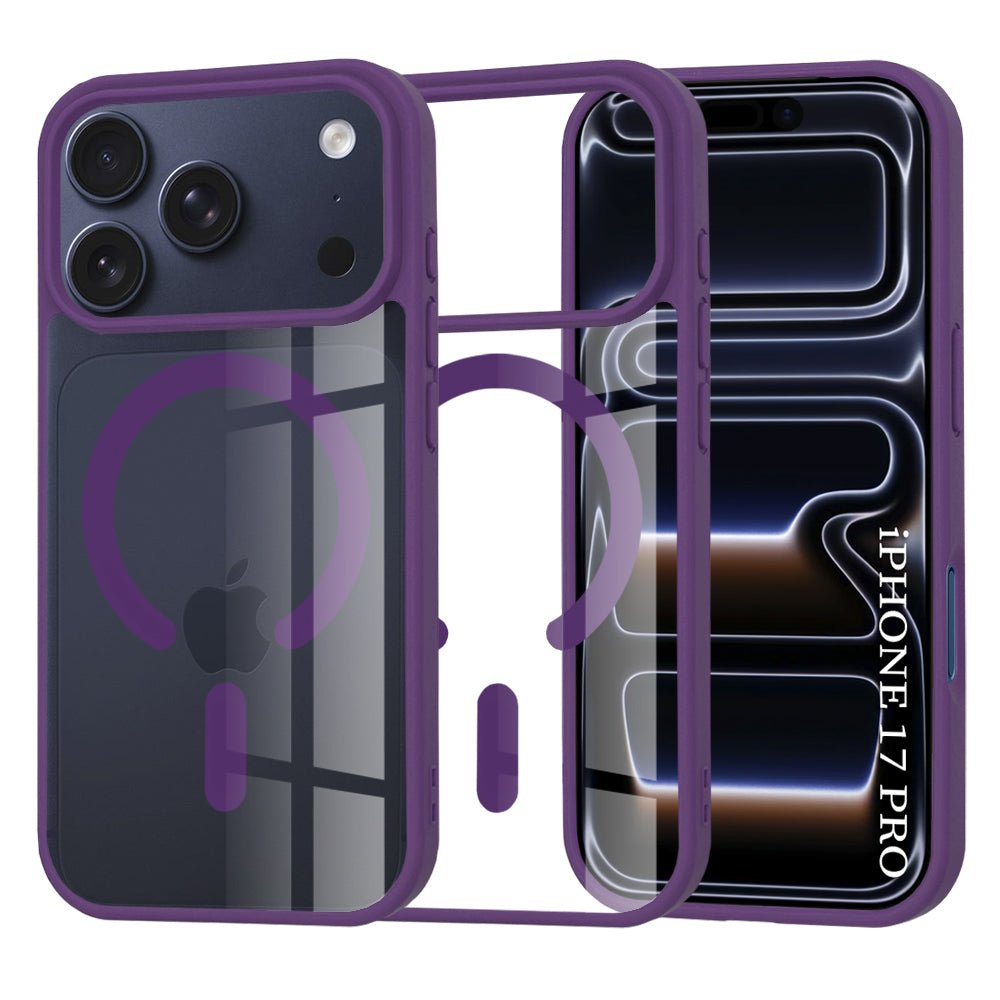 Techsuit iPhone 17 Pro - Σκληρή Θήκη με Πλαίσιο Σιλικόνης - MagSafe Pro - Clear / Purple