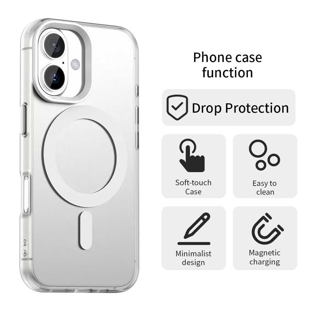 Techsuit iPhone 17 - Σκληρή Θήκη με Πλαίσιο Σιλικόνης και MagSafe - CandyCase MagSafe - White