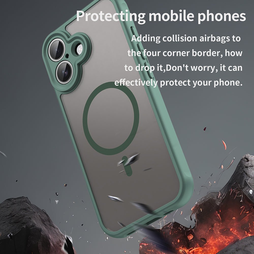 Techsuit iPhone 17 - Σκληρή Θήκη με Πλαίσιο Σιλικόνης και MagSafe - HaloFrost II MagSafe - Green