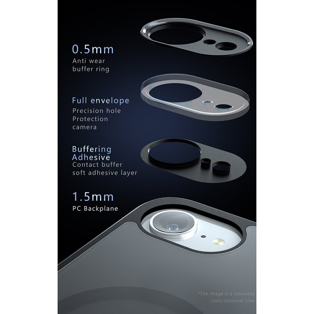 Techsuit iPhone 17 - Σκληρή Θήκη με Πλαίσιο Σιλικόνης και MagSafe - PureFrost MagSafe - Frosted Black