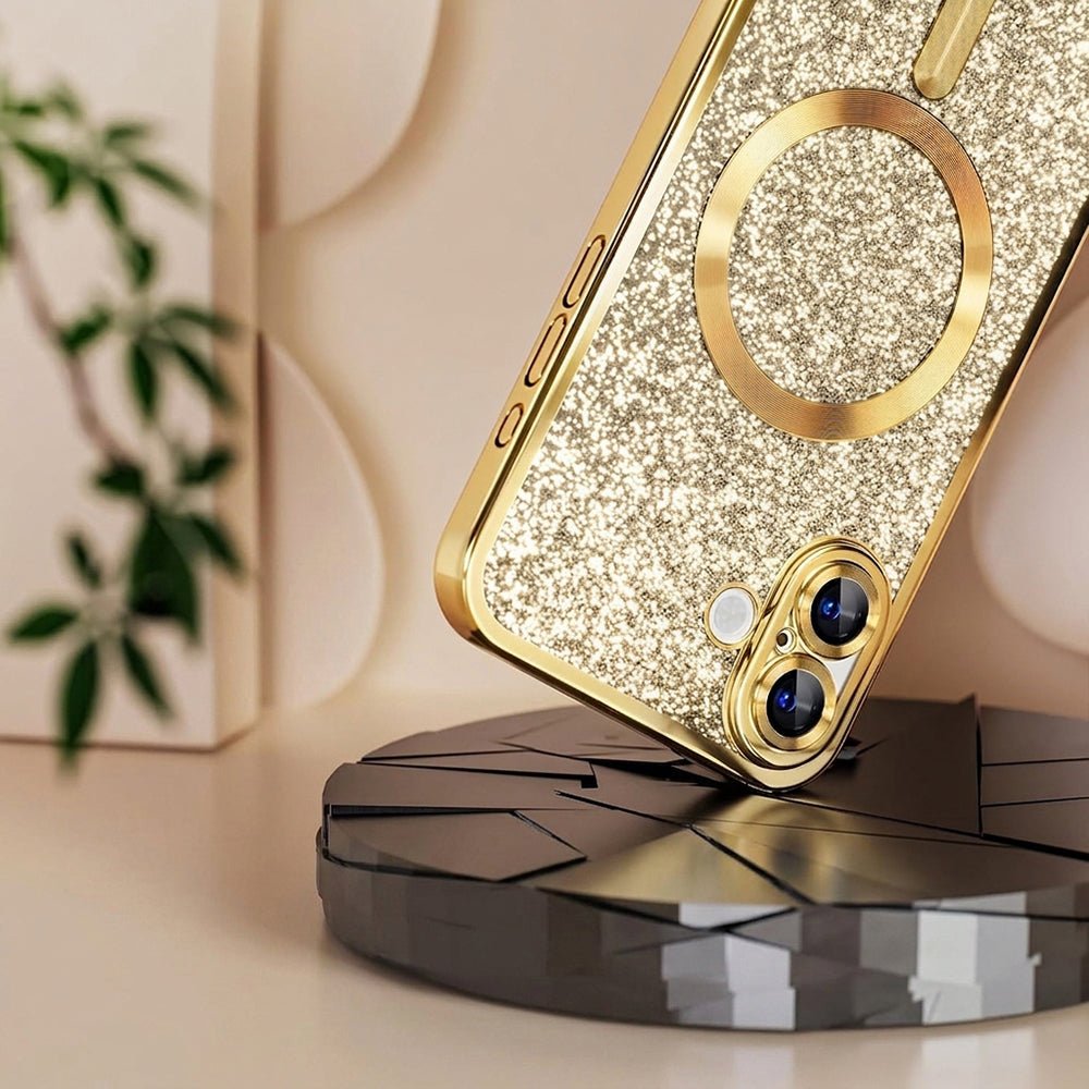 Techsuit iPhone 18 Pro Max / iPhone 17 Pro Max - Θήκη Σιλικόνης με MagSafe - Luxury Glitter - Light Purple