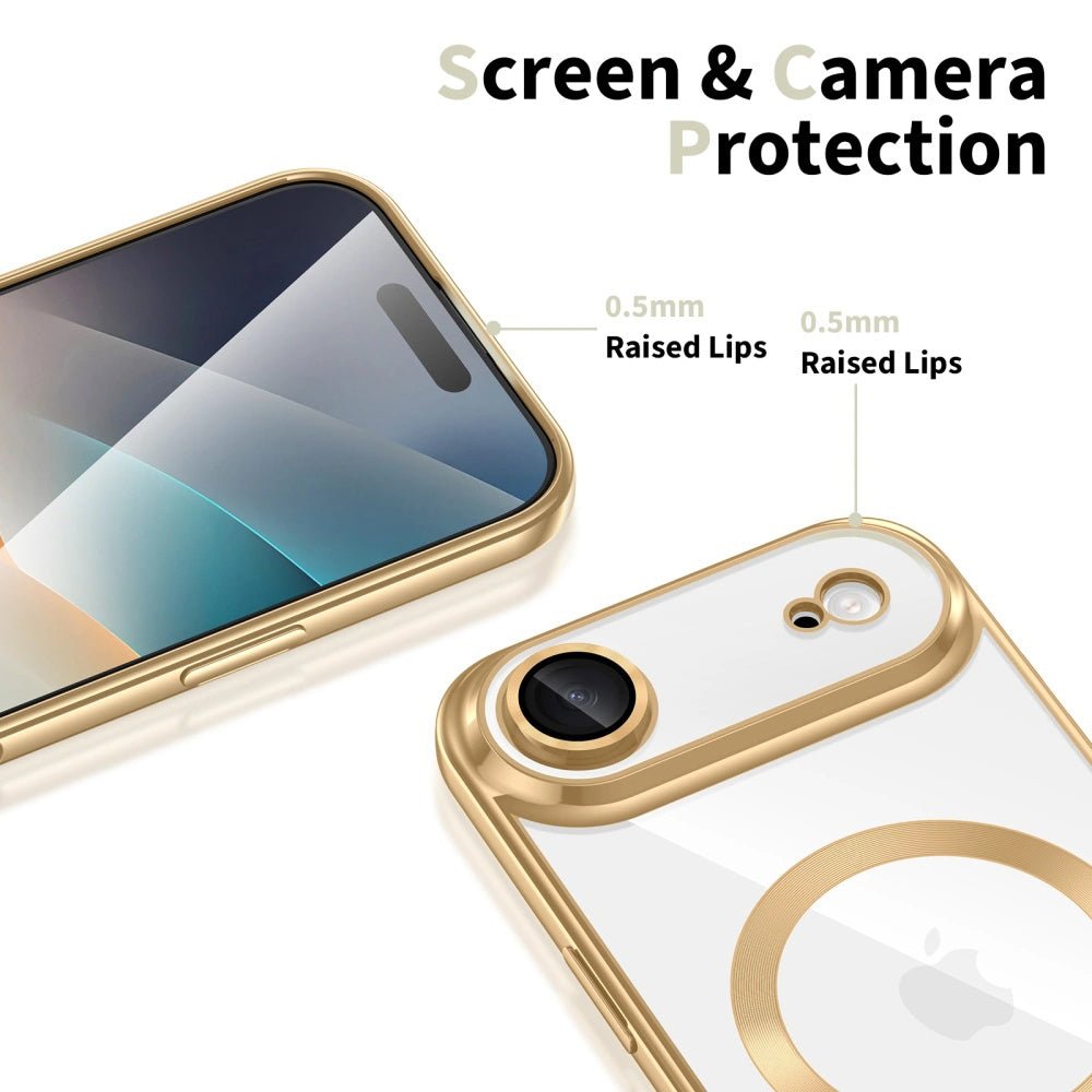 Techsuit iPhone Air - Θήκη Σιλικόνης - Luxury Crystal MagSafe - Gold / Clear