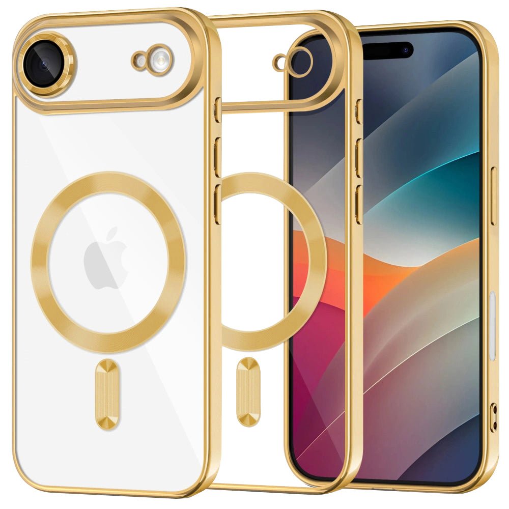 Techsuit iPhone Air - Θήκη Σιλικόνης - Luxury Crystal MagSafe - Gold / Clear
