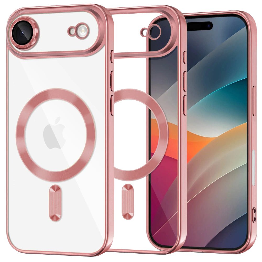 Techsuit iPhone Air - Θήκη Σιλικόνης - Luxury Crystal MagSafe - Pink / Clear