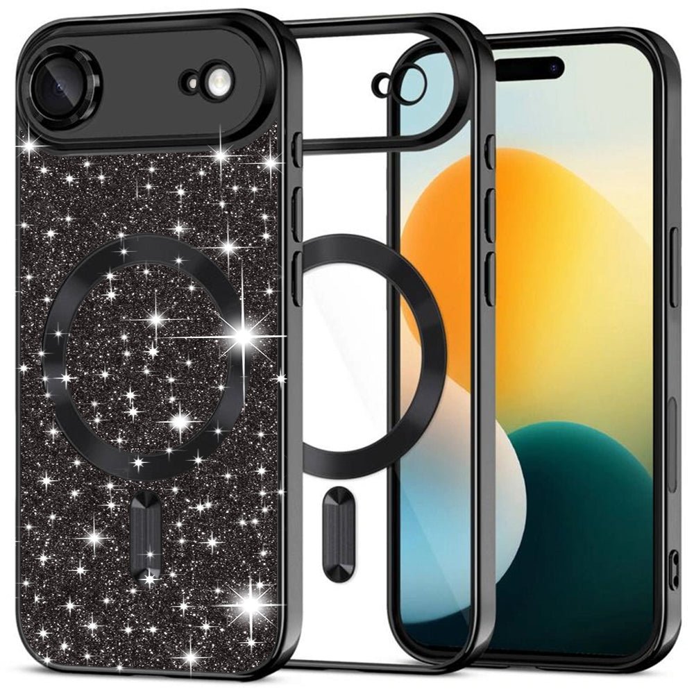 Techsuit iPhone Air - Θήκη Σιλικόνης - Luxury Glitter MagSafe - Black