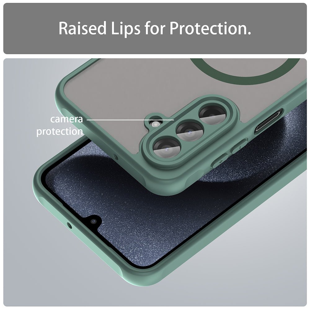 Techsuit Samsung Galaxy A17 4G / 5G - Σκληρή Θήκη με Πλαίσιο Σιλικόνης και MagSafe - HaloFrost II MagSafe - Green