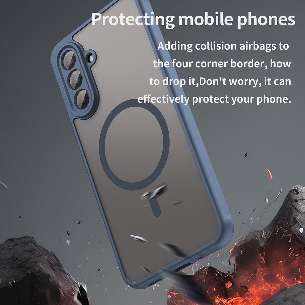 Techsuit Samsung Galaxy A17 4G / 5G - Σκληρή Θήκη με Πλαίσιο Σιλικόνης και MagSafe - HaloFrost II MagSafe - Navy Blue