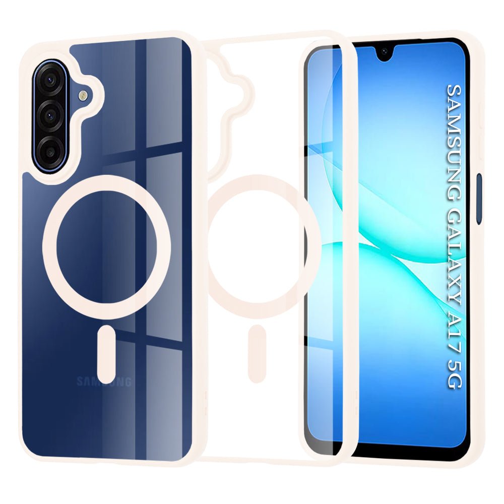 Techsuit Samsung Galaxy A17 4G / 5G - Σκληρή Θήκη με Πλαίσιο Σιλικόνης - MagSafe Pro - Clear / Nude Pink