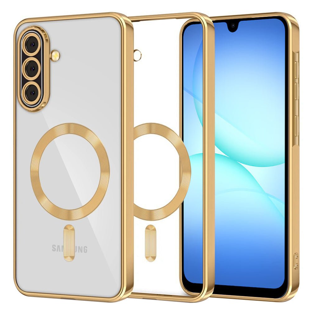 Techsuit Samsung Galaxy A17 4G / 5G - Θήκη Σιλικόνης - Luxury Crystal MagSafe - Gold / Clear