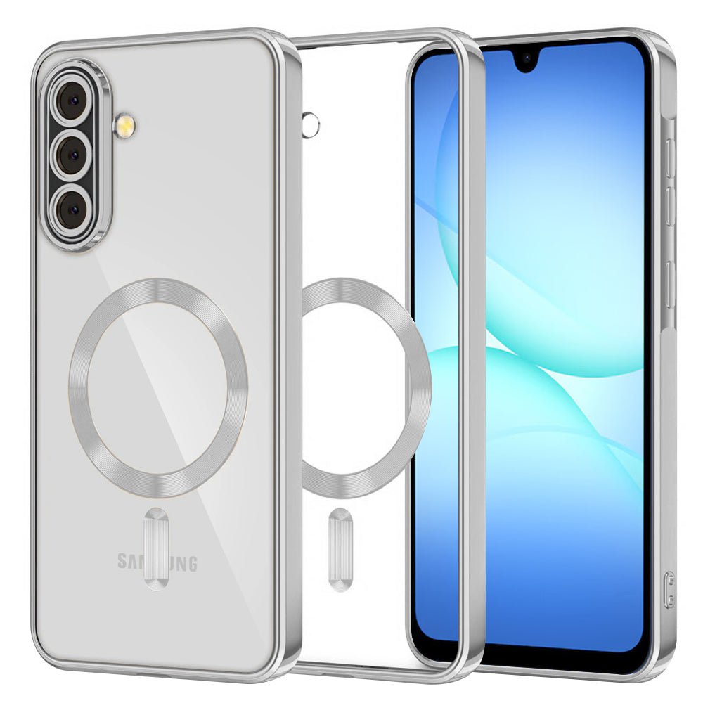 Techsuit Samsung Galaxy A17 4G / 5G - Θήκη Σιλικόνης - Luxury Crystal MagSafe - Silver / Clear
