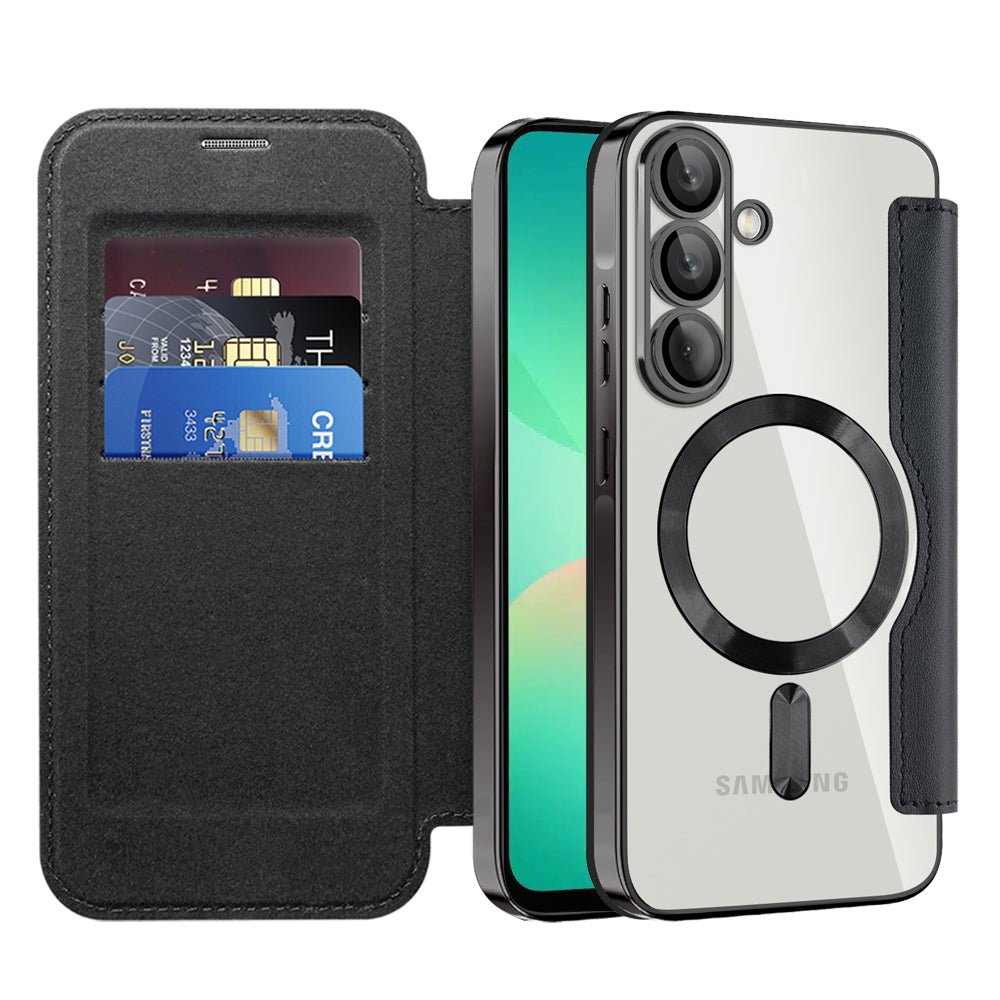 Techsuit Samsung Galaxy A26 5G - Θήκη Βιβλίο με MagSafe με Υποδοχές Καρτών και RFID Προστασία - SmartMag Book Case - Black