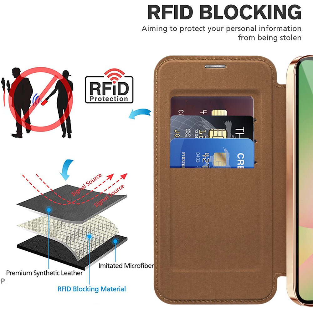 Techsuit Samsung Galaxy A26 5G - Θήκη Βιβλίο με MagSafe με Υποδοχές Καρτών και RFID Προστασία - SmartMag Book Case - Brown
