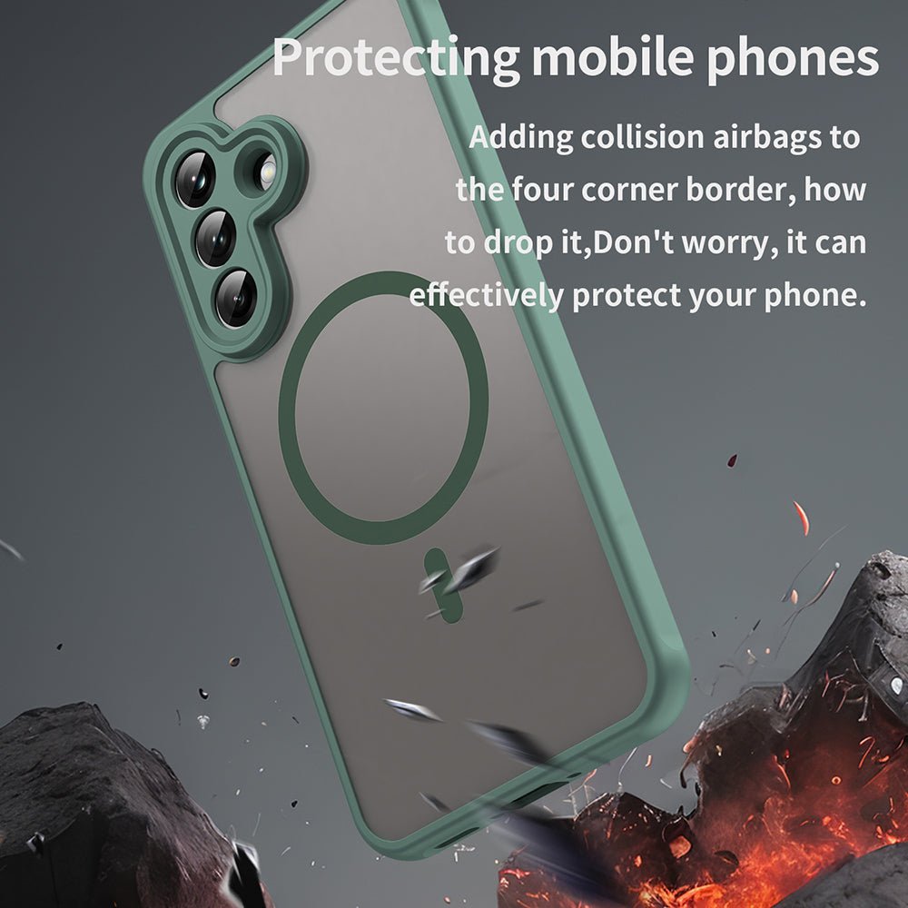 Techsuit Samsung Galaxy A37 5G - Σκληρή Θήκη με Πλαίσιο Σιλικόνης και MagSafe - HaloFrost II MagSafe - Green