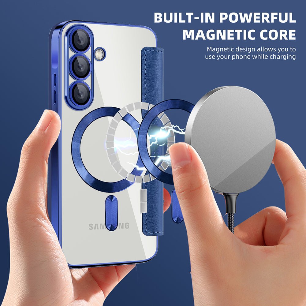 Techsuit Samsung Galaxy A37 5G - Θήκη Βιβλίο με MagSafe με Υποδοχές Καρτών και RFID Προστασία - SmartMag Book Case - Blue