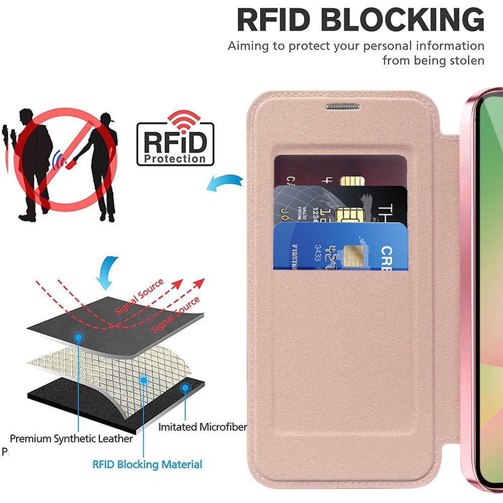 Techsuit Samsung Galaxy A37 5G - Θήκη Βιβλίο με MagSafe με Υποδοχές Καρτών και RFID Προστασία - SmartMag Book Case - Pink