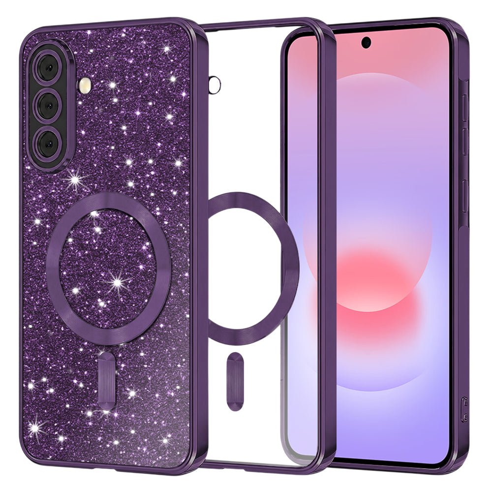 Techsuit Samsung Galaxy A37 5G - Θήκη Σιλικόνης - Luxury Glitter MagSafe - Deep Purple
