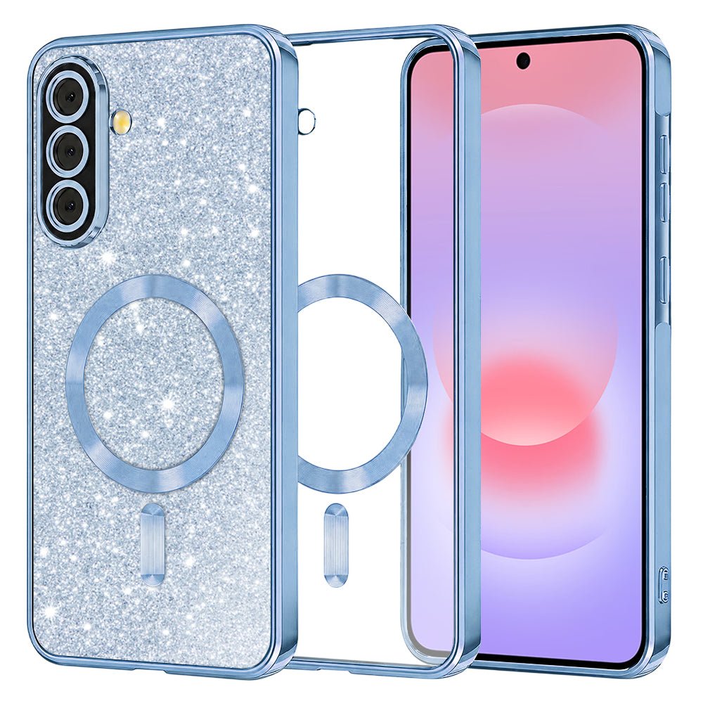 Techsuit Samsung Galaxy A37 5G - Θήκη Σιλικόνης - Luxury Glitter MagSafe - Light Blue