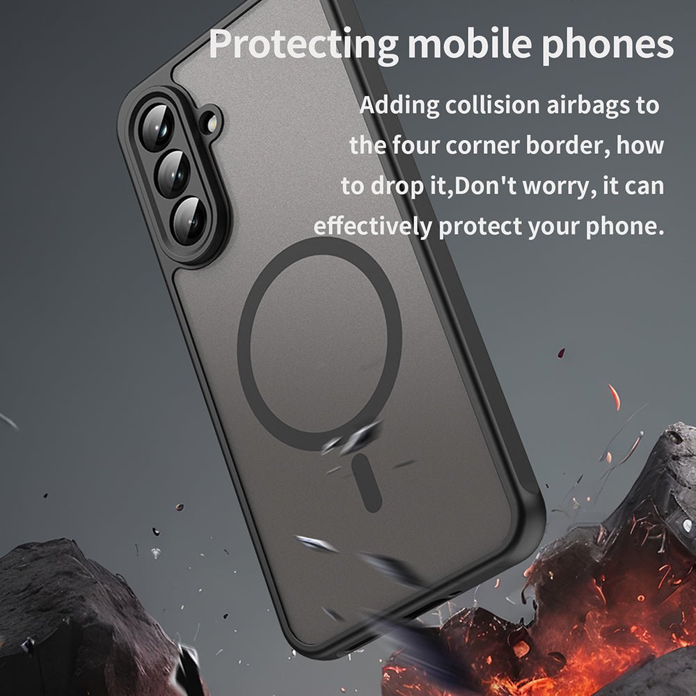 Techsuit Samsung Galaxy A56 5G - Σκληρή Θήκη με Πλαίσιο Σιλικόνης και MagSafe - HaloFrost II MagSafe - Black