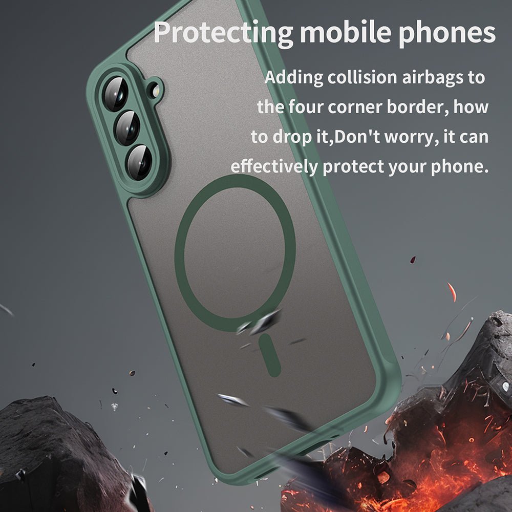 Techsuit Samsung Galaxy A56 5G - Σκληρή Θήκη με Πλαίσιο Σιλικόνης και MagSafe - HaloFrost II MagSafe - Green