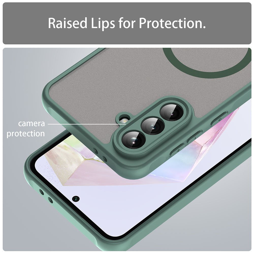 Techsuit Samsung Galaxy A56 5G - Σκληρή Θήκη με Πλαίσιο Σιλικόνης και MagSafe - HaloFrost II MagSafe - Green