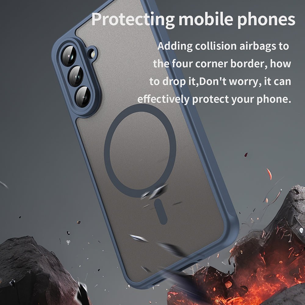 Techsuit Samsung Galaxy A56 5G - Σκληρή Θήκη με Πλαίσιο Σιλικόνης και MagSafe - HaloFrost II MagSafe - Navy Blue